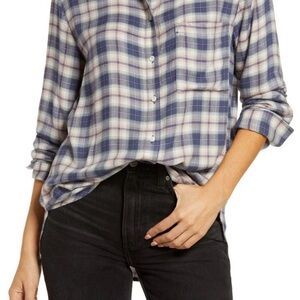 Treasure & Bond Blue and Pink Plaid Shirt